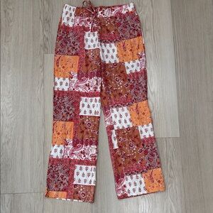 Boho Patchwork LinenBlend Pants